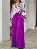 2025 Winter Plus Size Women's Casual Wide-Leg Pants & Top Set