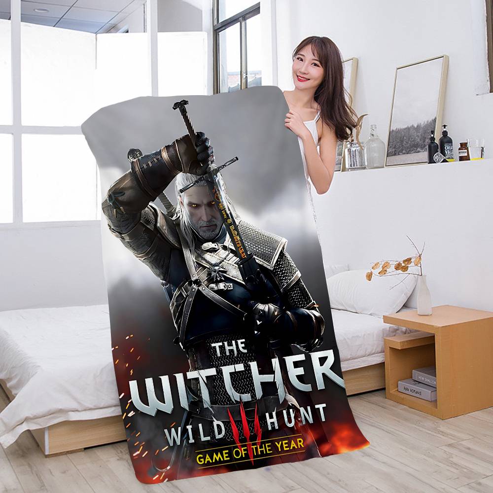 The W-Witcher 3 W-Wild Hunt Game Microfiber Blanket Quick Drying Beach Towels Oversized Super Absorbent Pool Towel Blanket