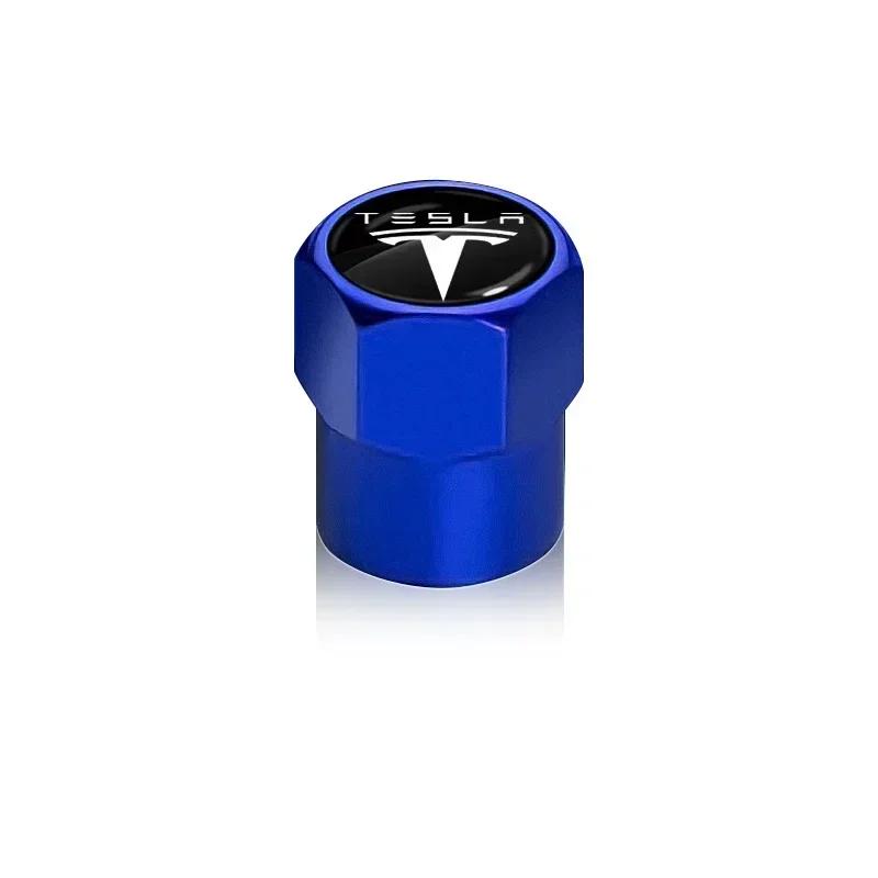 Car Sticker 2025 New Tesla 4Pcs Car Tire Valve Caps Emblem Metal Cap Case Car Styling Accessories for Tesla Model 3 2022 X S Cc3