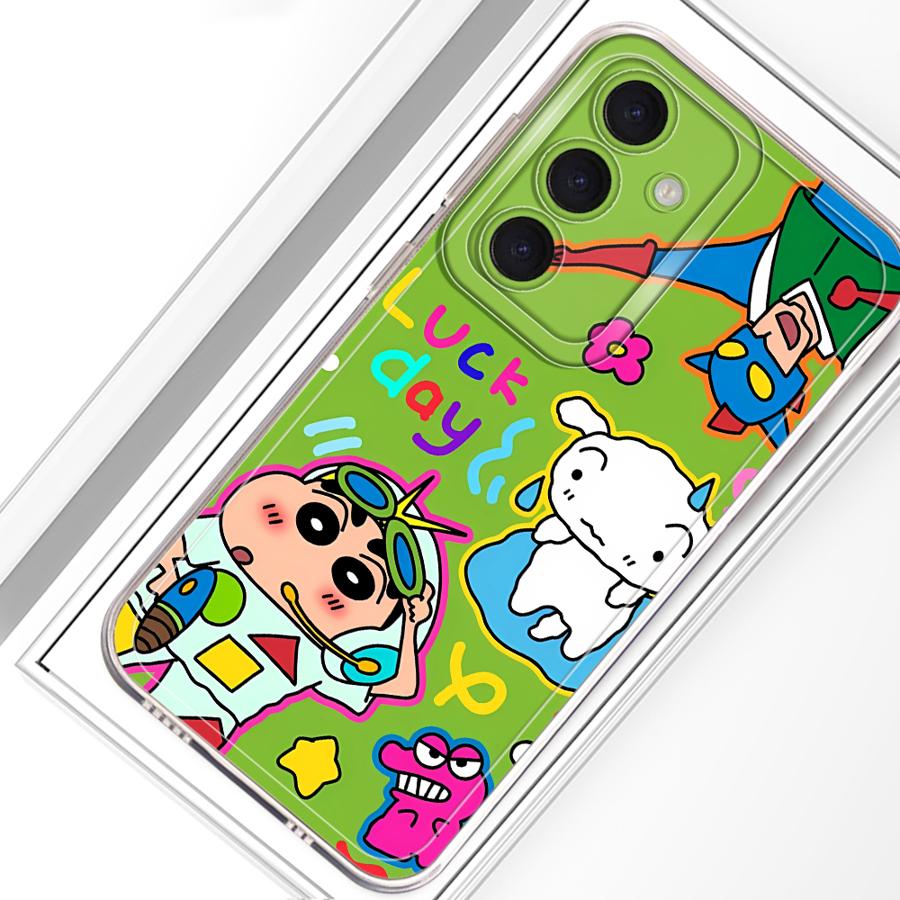 Phone Case for Samsung Galaxy A26 A24 A52 A31 A56 A50 A33 A52 A34 A35 A54 A15 A55 A23 A25 A51 A16 A36 A13 Cute Crayons Shinchans