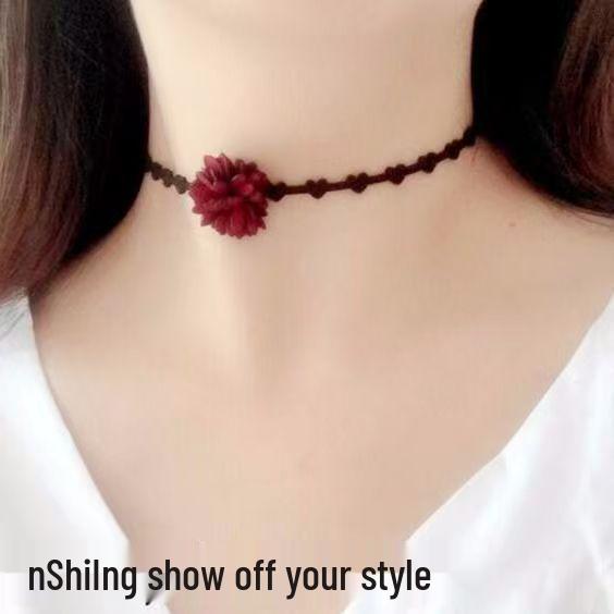 Black 3D Butterfly Lace Choker Necklace - Handmade Jewelry