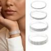 Bracelet jonc en strass couleur argent multi-styles Bracelet de mariage pour mariée Bracelet élastique pour poignet pour femmes Accessoires de bijoux