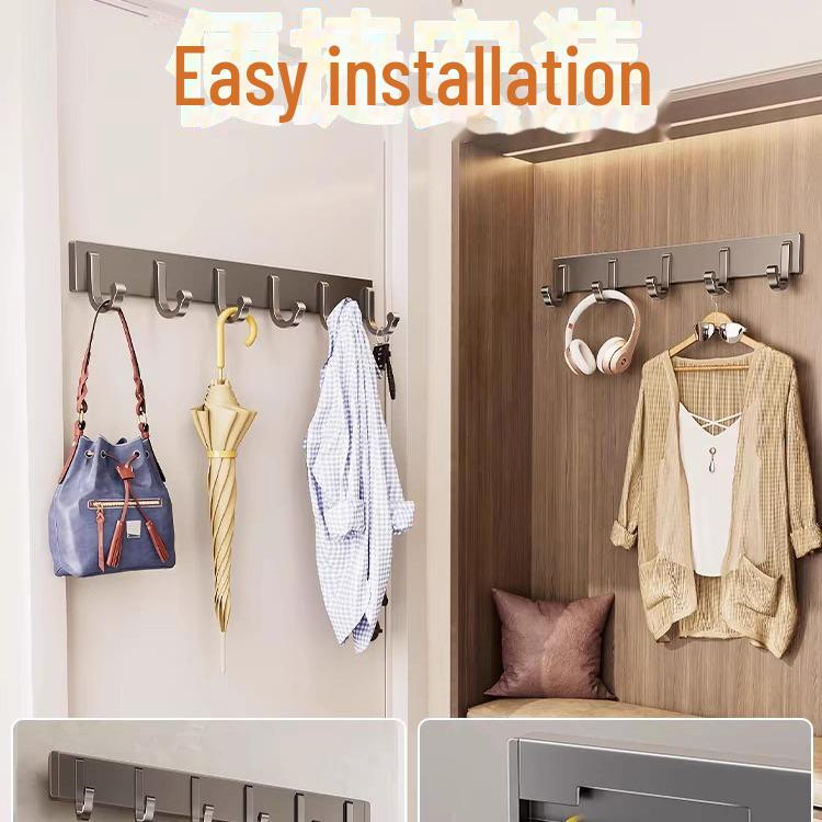 Gancho de porta removível sem impacto - montado na parede, resistente para roupas, banheiro ou cozinha.