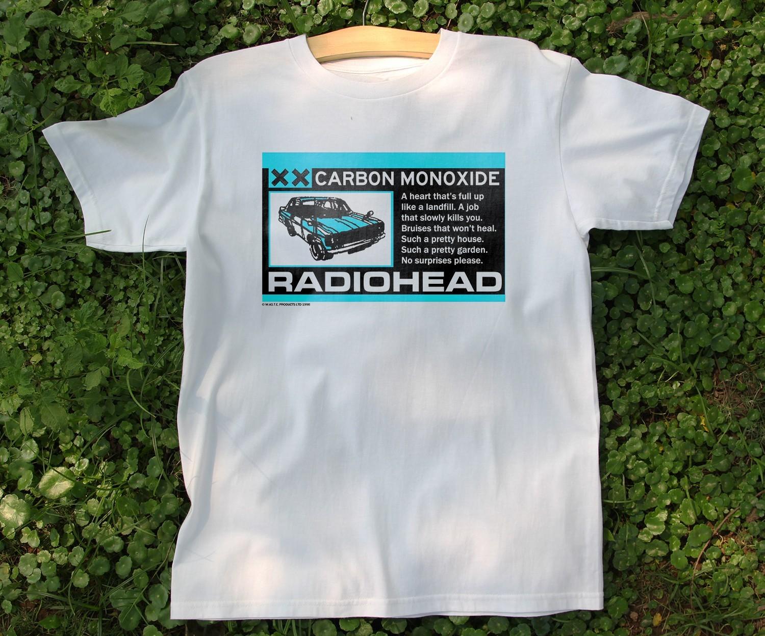 Radiohead Carbon Monoxide Heavy Cotton White Unisex T-shirt Size S-5XL S
