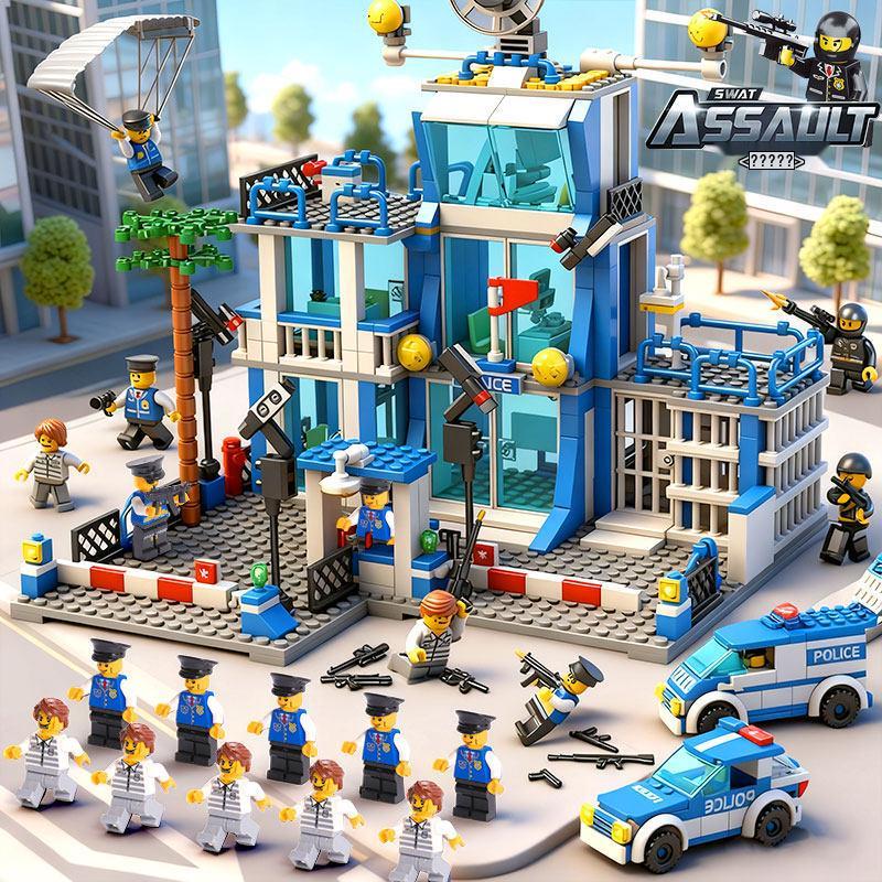 Police Station Building Blocks Toy - Educational Gift for Boys & Girls Ages 6-12 (2026)
