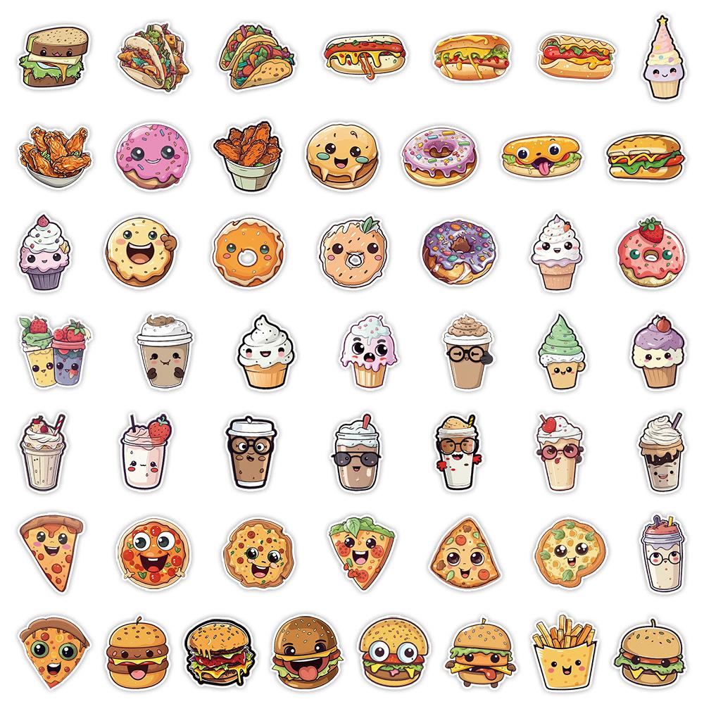 50 Cute Ins Style Stickers Pack Notebook Paper Pencil Box Decoration Stickers Waterproof Creative Cartoon DIY Stickers