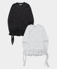 PLACE STUDIO Asymmetrical Ruffle Lace Layered Soft Frill Long Sleeve T-Shirt _2 Colors