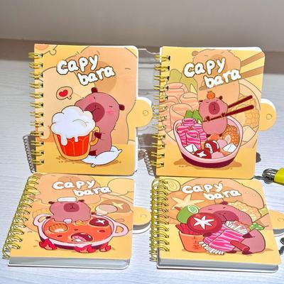 2 Pcs  Capybara Coil Book Notebook A7 High Value Loose-leaf Notepad Word Book Student Stationery Writing Pads