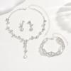 Brand New Sparkling Diamond Women's Jewelry Set: Necklace, Earrings & Bracelet