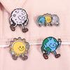 Happy Earth Sun And Moon Enamel Pin Be Kind To The Earth And To Yourself Cute Vintage Brooch Lapel Badge Jewelry Gift for Friend