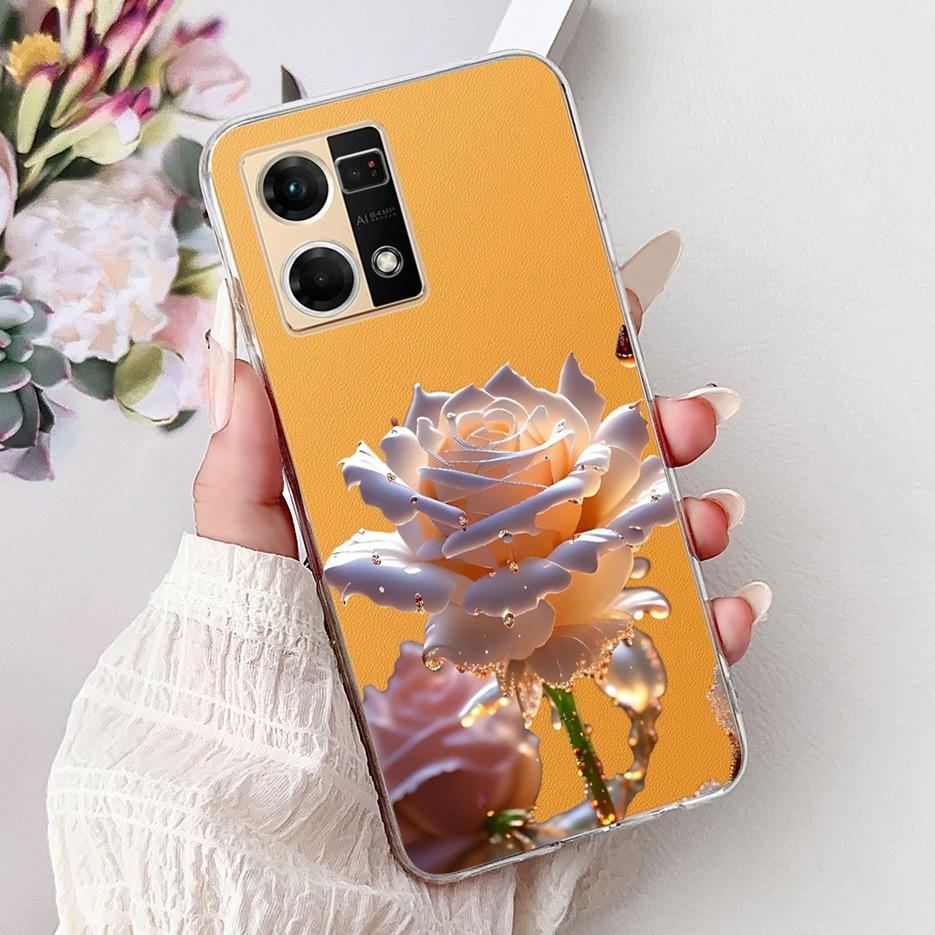 For Oppo F21 Pro 4G Case Reno7 4G CPH2363 Luxury Popular Painted Cover Soft Silicone Case For Oppo Reno8 Reno 7 F21s Pro 4G Bags