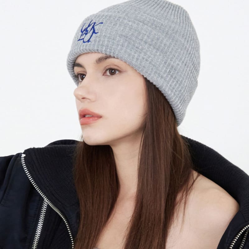 

ULUK Lucida Embroidery Big Point Knit Beanie 5 Colors pink