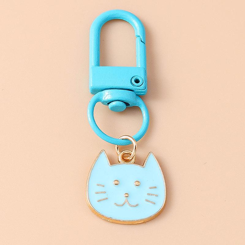 Cute Enamel Cat Key Chain Cartoon Animal Key Ring Pendants Key Holder Women Girls Handbag Accessories Jewelry Gifts