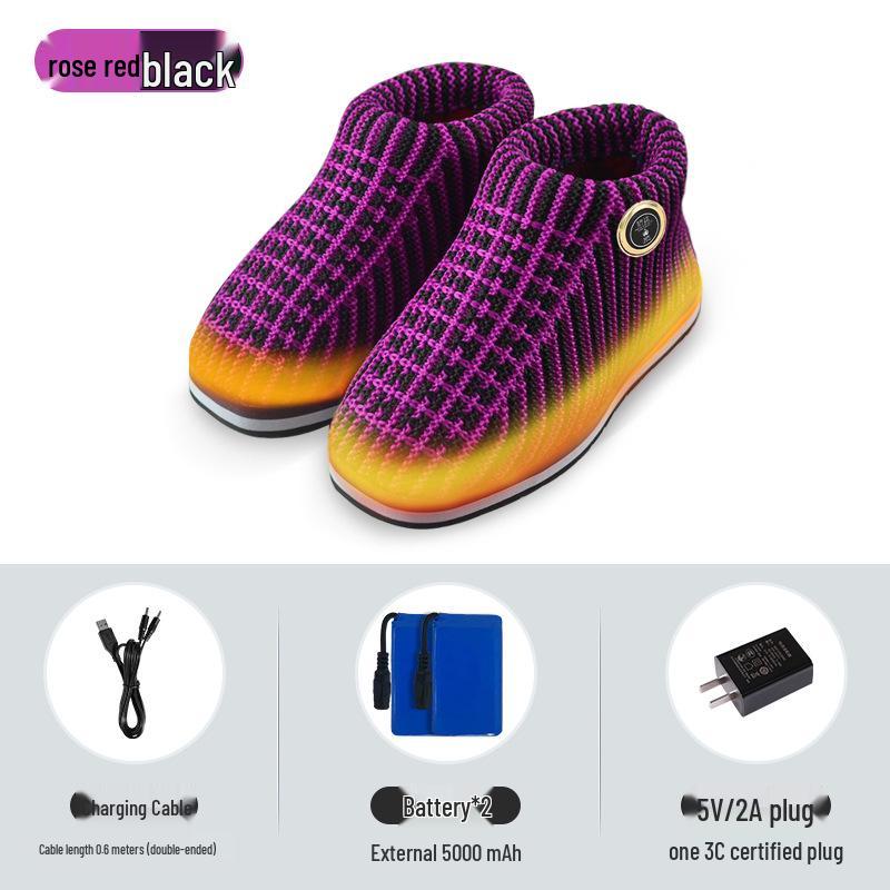 

Rechargeable Heated Cotton Shoes for Warmth and Anti-Frostbite - Home & Outdoor Foot Warmer. 36-37 (for 33-34 feet)