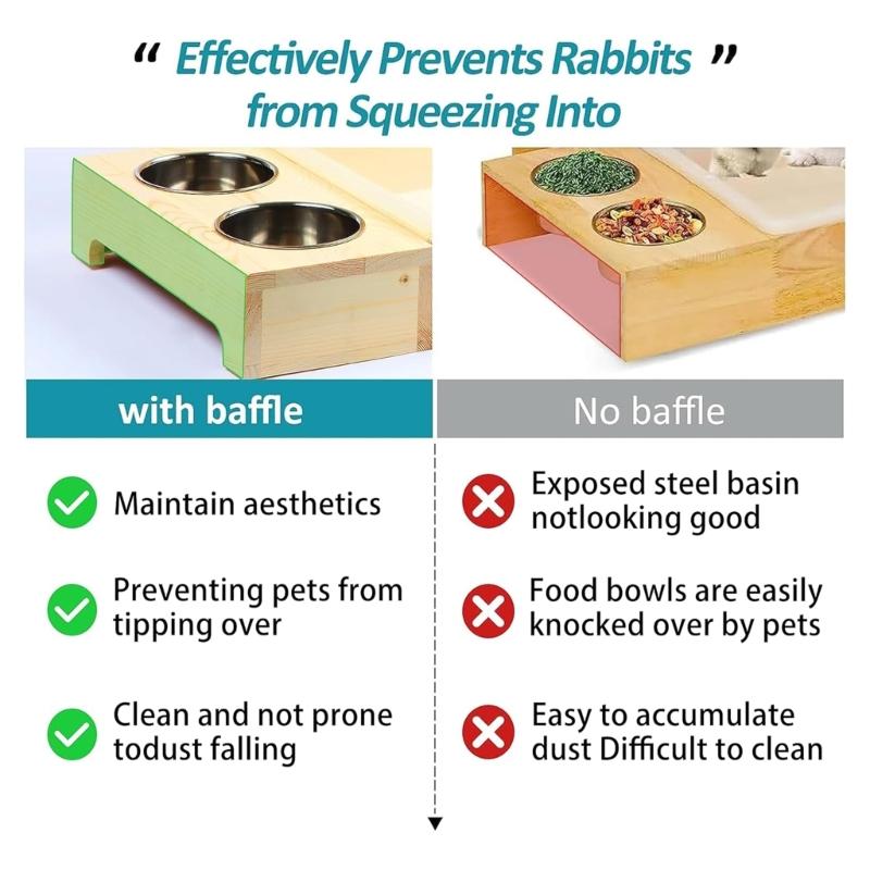Kaninchenställe mit herausnehmbarer Schublade Langlebige Holz-Kleintierfutterspender für Chinchillas Hamster