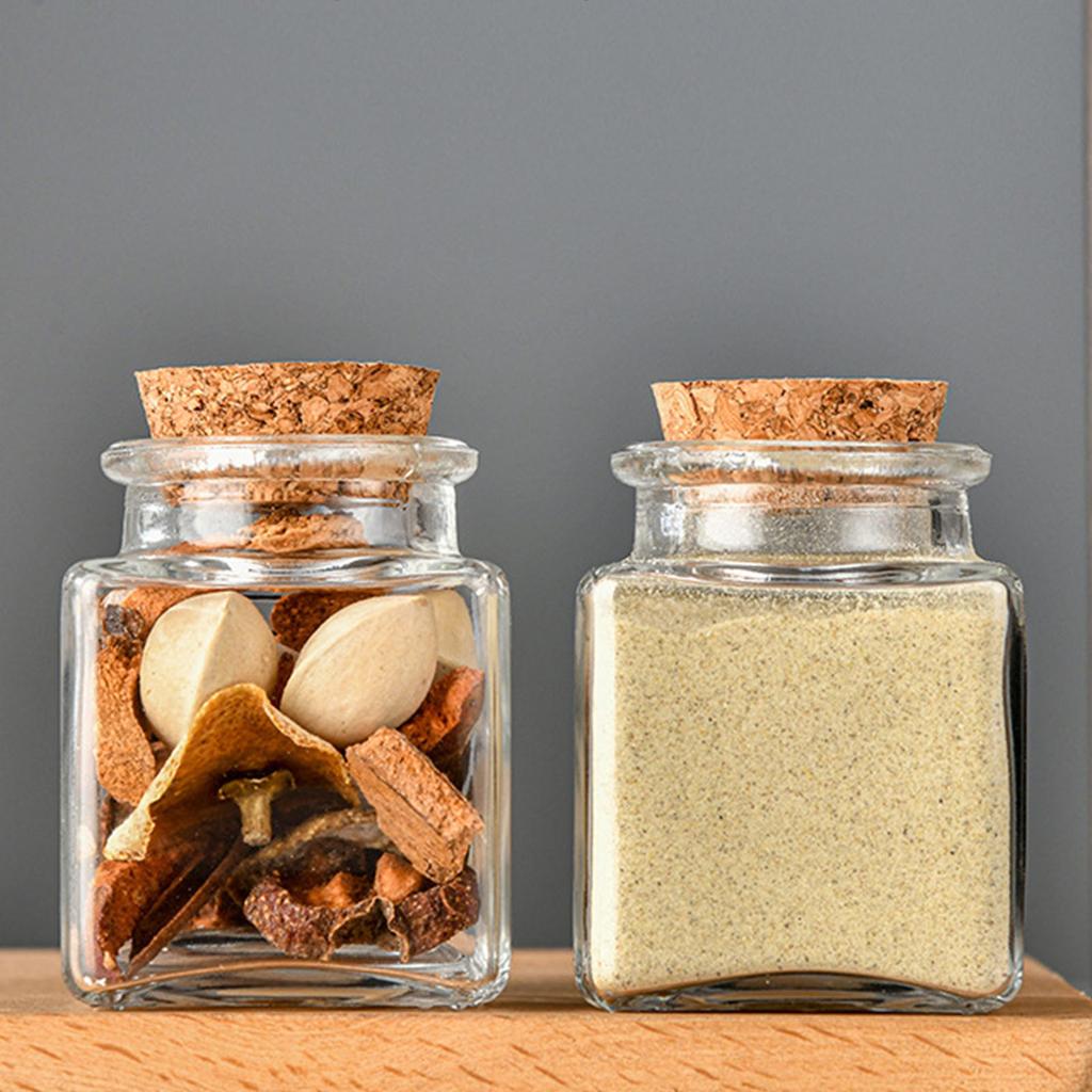 1/5/10 Pièces Bocaux de Rangement en Verre Organisateur de Garde-Manger de Cuisine avec Couvercle Hermétique Épices Sucre Café Thé Bouteille Récipients pour Aliments Secs