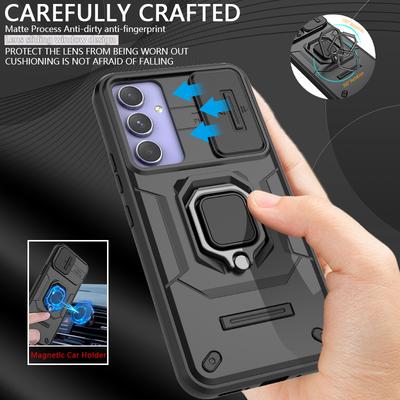For Samsung Galaxy A14 A24 4G Case Magnetic Ring Stand Phone Case For Samsung A34 A54 A 14 24 34 54 5G Slide Camera Back Cover