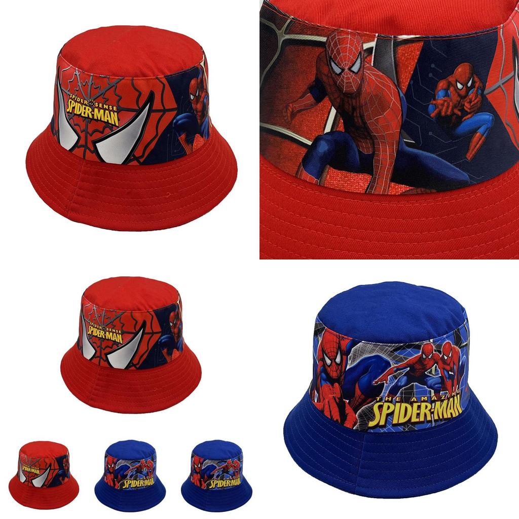 Spider Man Cartoon Printed Kids Fisherman Hat With Sun Protection For Outdoor Play