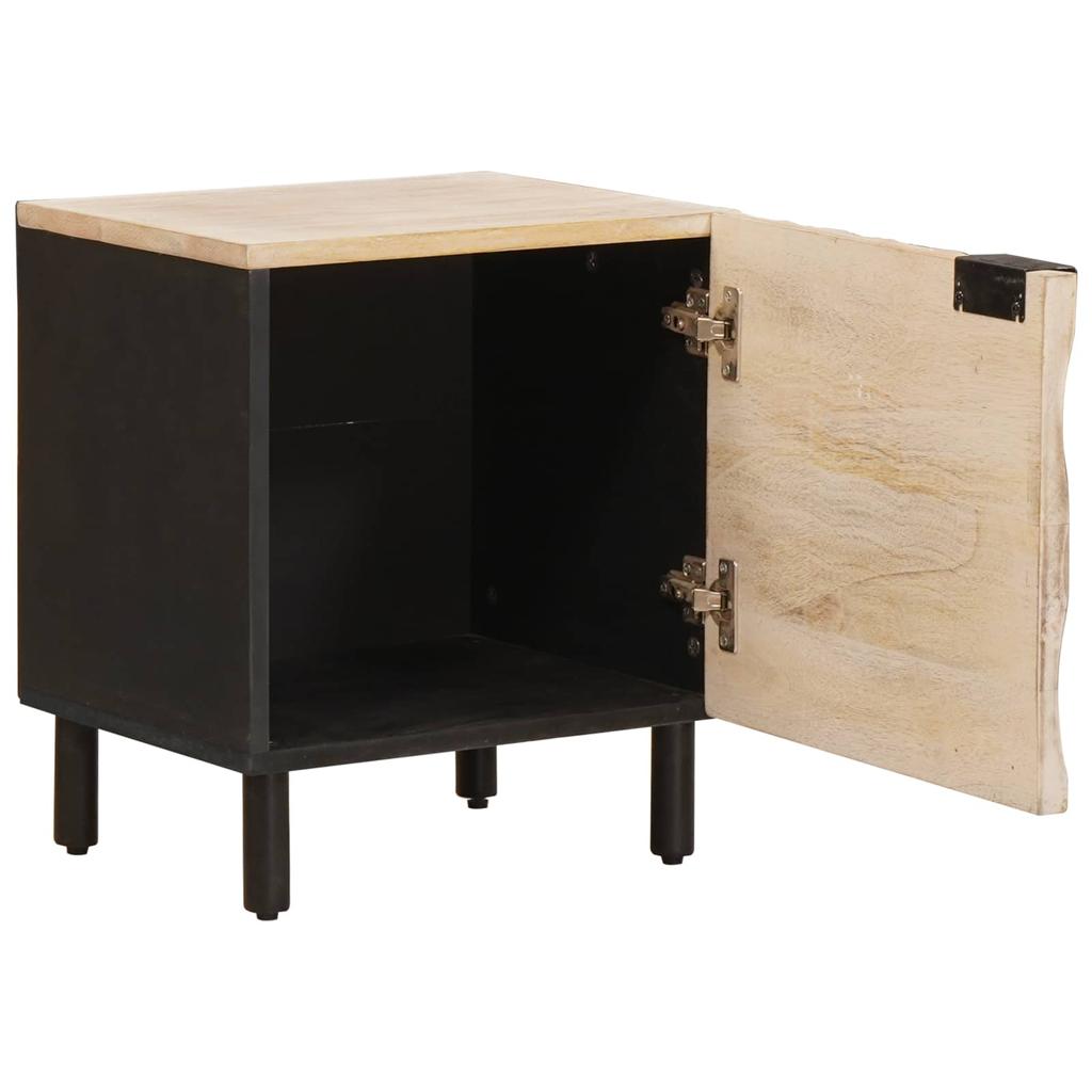 Nightstand 2 Pcs. White 40 X 33 X 46 Cm Solid Mango Wood