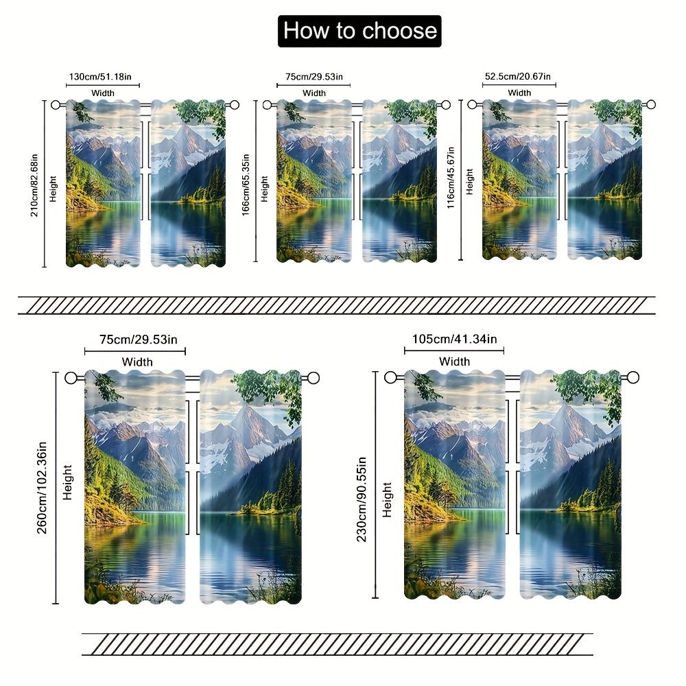 Set Of 2 Fashion Style Natural Landscape Polyester Curtains Suit Curtain Light Blocking Made