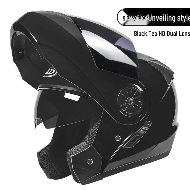 3C Certified Flip-Up Motorcycle Helmet with Dual Mirrors for All Seasons - Unisex Full Face Design for Winter