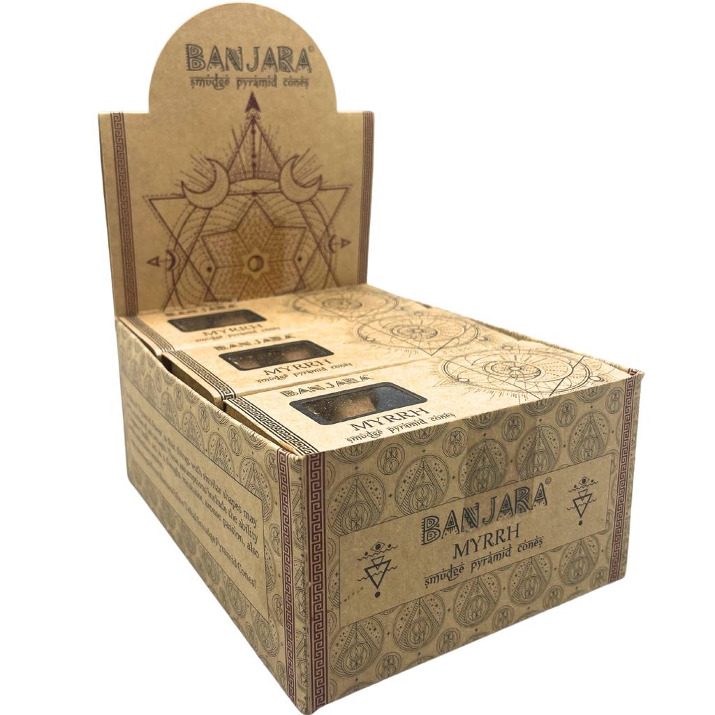 6x Myrrh Incense Cones Pyramid Smudge 10 Pack Banjara