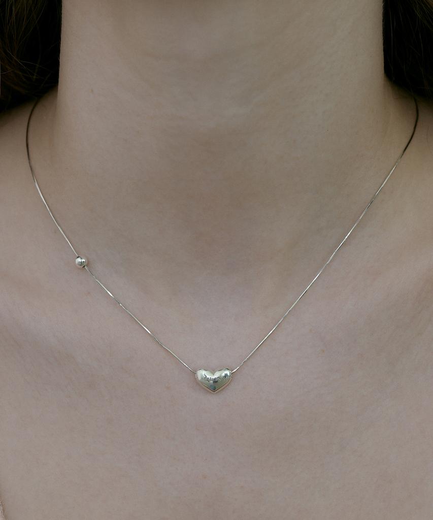 Tatiana (Silver 925) Plump Heart Silver Necklace Nz2094