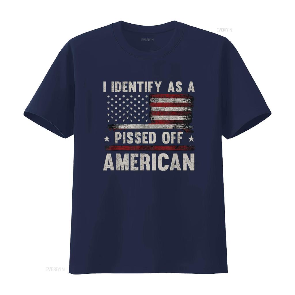 I Identify As Pissed Off American Vintage Flag T Shirt vintage Washed Unisex Top For Everyday Wear Stylish designer clothes