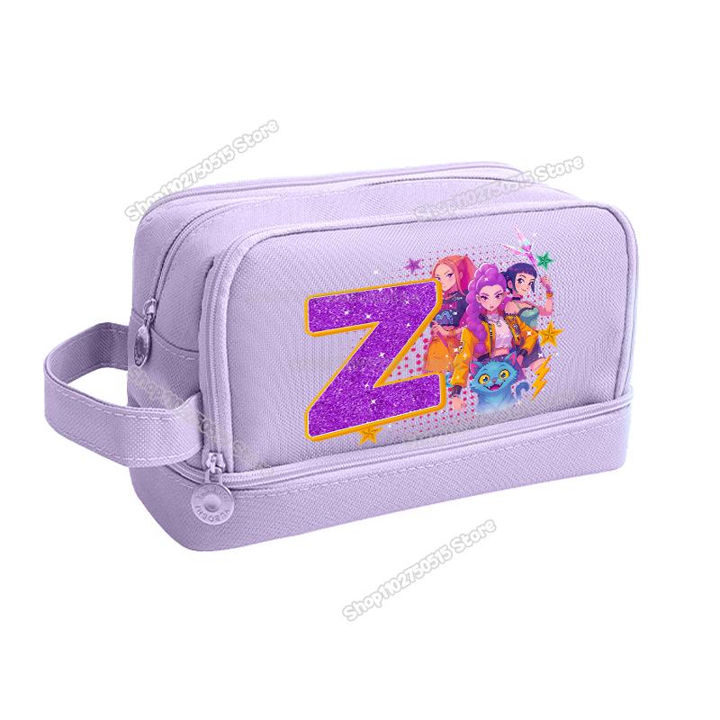 Kpop Dämonenjäger Buchstabe A-Z Federmäppchen Rumi Mira Zoey Mädchen Schüler Federmäppchen Große Kapazität Schreibwarenbeutel Schulbedarf