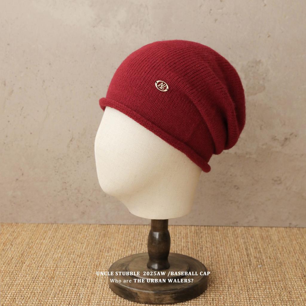 Warm Ear protecting and Cold Hats for Men and Women Fashionable and Versatile Knitted Pile Hats  Face Showing Small Curled Edge Woolen Hats