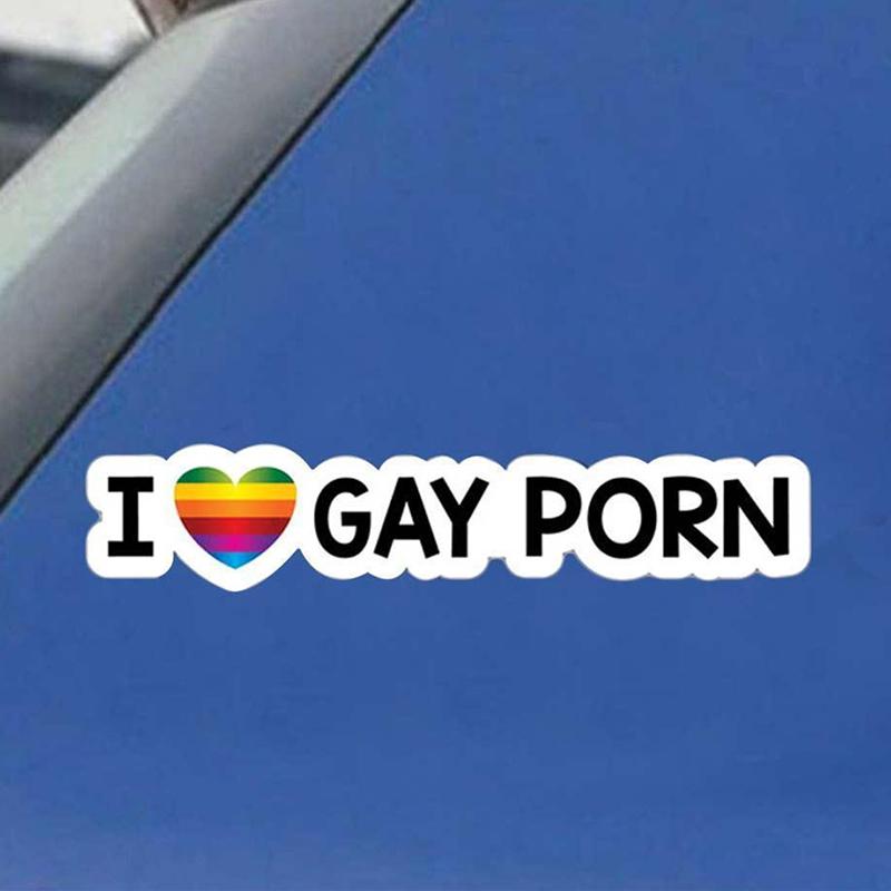 Car Stickers I LOVE GAY PORN Reflective Personality Car Stickers Waterproof Decorative Pull Flower Car Accessories Auto Product