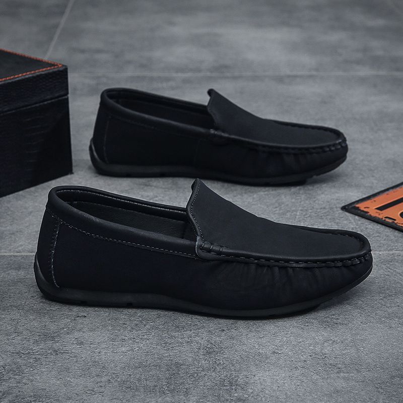 Weiche flache Slipper aus Leder für Herren Hochwertige Mode Sozial Legitim Neu Elegant Luxus Designer Herren Freizeitschuh