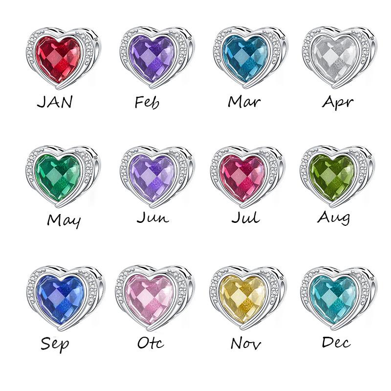 New 112 Months Birthday Zircon Pendant Charm Bead Charms Compatible With Authentic Bracelets Copper Charm Bead Charms Necklaces Female Jewellery