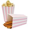 Crystallove 24pcs Striped Paper Popcorn Boxes for Party Favor Supplies (Pink)