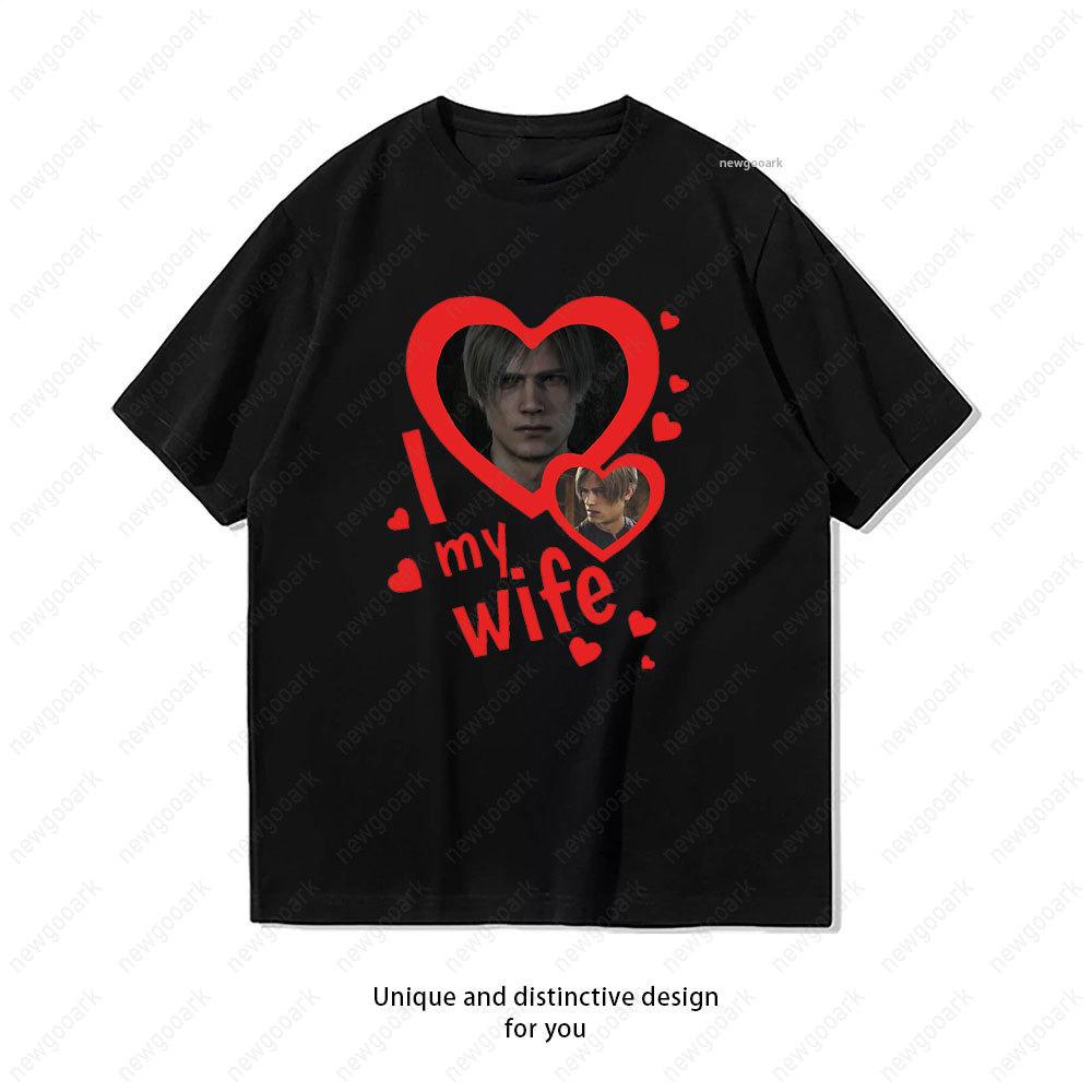 

I Love My Fictional Husband Leon Kennedy TShirt Women Unisex Casual Cotton Printed T Shirts Creative Streetwear Camisetas Tops Tee 4XL