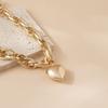 Punk Love Heart Pendant Necklaces Fashion Hip Hop Double Layered Gold Silver Color Thick Chain Choker Necklace Party Jewelry