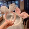 Cute Plush Rabbit Ears Headband for Women - Korean Cartoon Hair Clip & Headwear