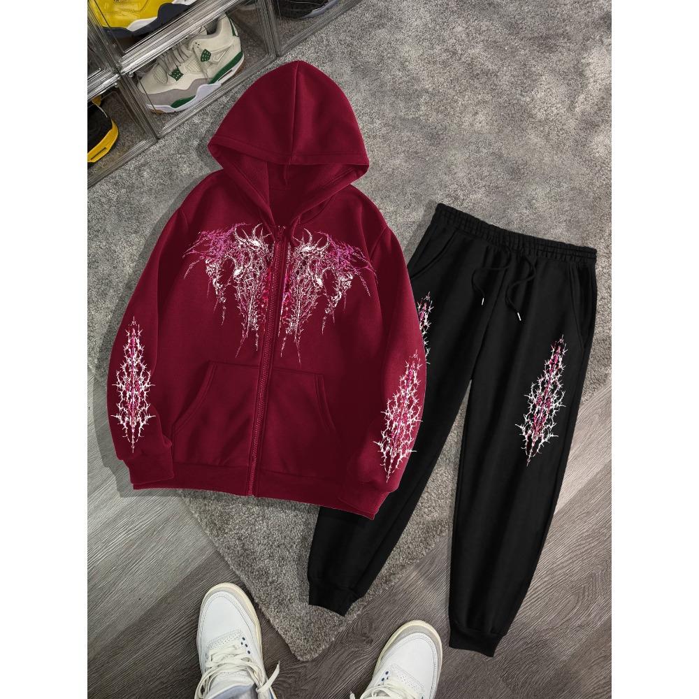 Gothic Dark Printed Men's Street Casual Suit, a Must Have for Fashionable Men