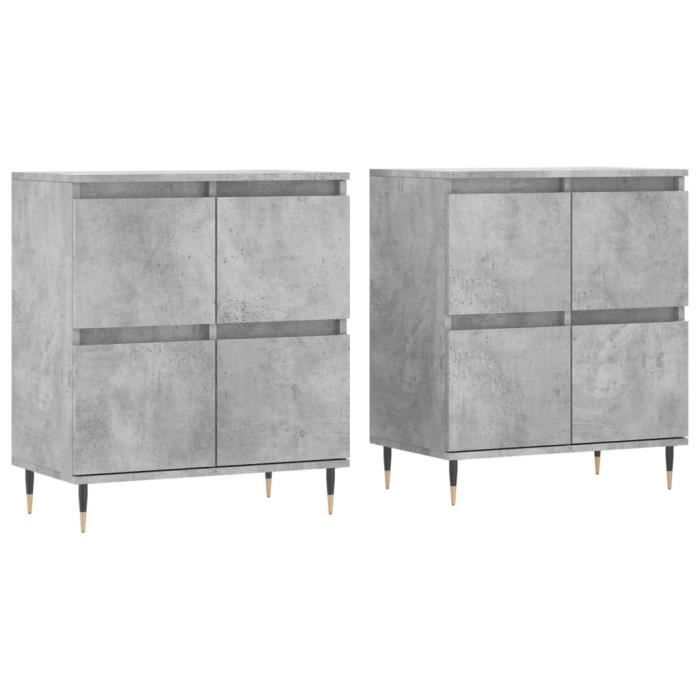 VidaXL Buffets 2 Pcs Concrete Grey Engineered Wood 3190169