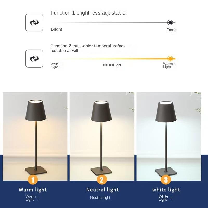 LED Desk Lamp Minimalist Retro Coffee Shop Atmosphere Lamp Desk Lamp Touch USB Charging Bar Desk Lamp