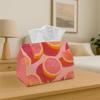 1pc Tissue Box Holder Pink And Orange Background with Pink Lemon Slices - Multifunctional Napkin Dispenser for Home Party Car Decor - Decorative Tissu
