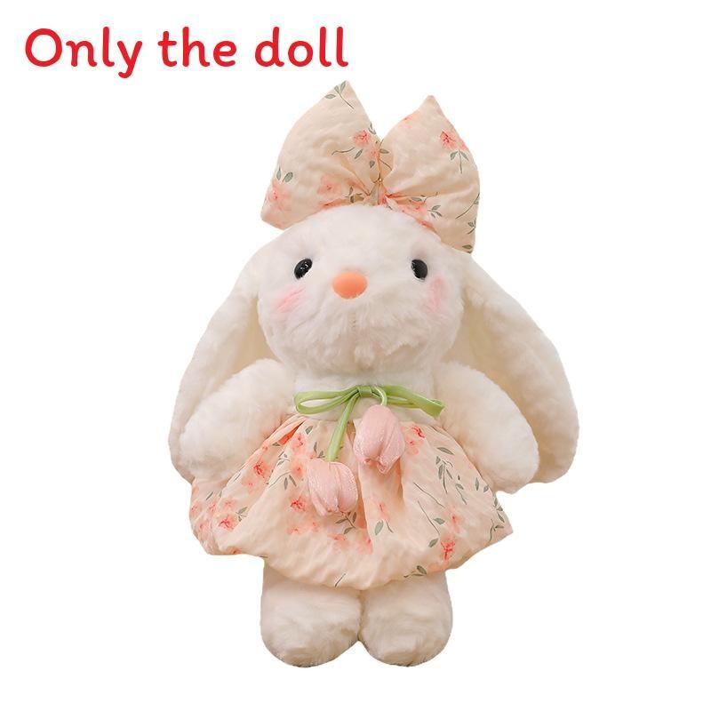 Tulip Butterfly Knot Flower Gauze Skirt Bunny Plush Doll With Filling Cotton