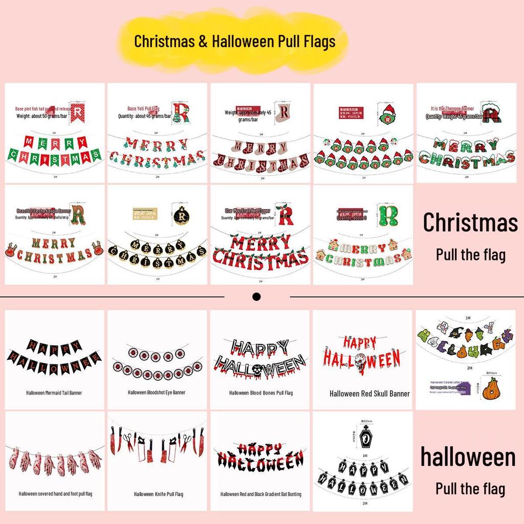 Birthday & Holiday Fishtail Bunting Banner for Parties