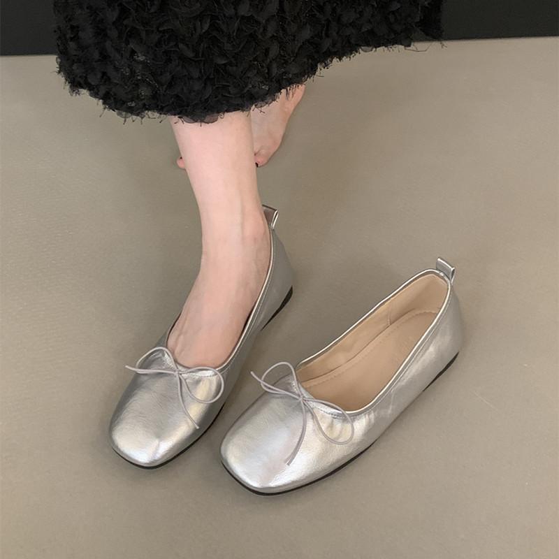 Fashion Bailamos New Women Flats Fashion Round Toe Bow-knot Slip On Ballerinas Shoes Soft Flat Ladies Casual Dress Ballet Shoes