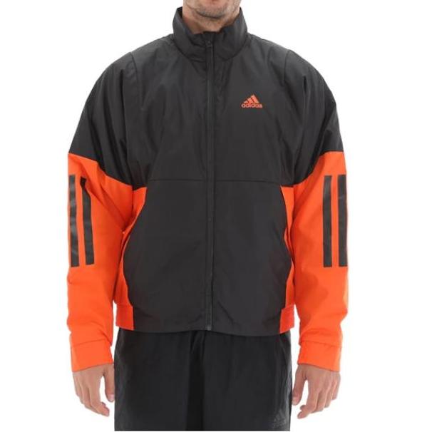 Adidas Three Stripe Printed Color Block Stand Collar Long Sleeve Cotton Jacket Men Jacket Black FT2440