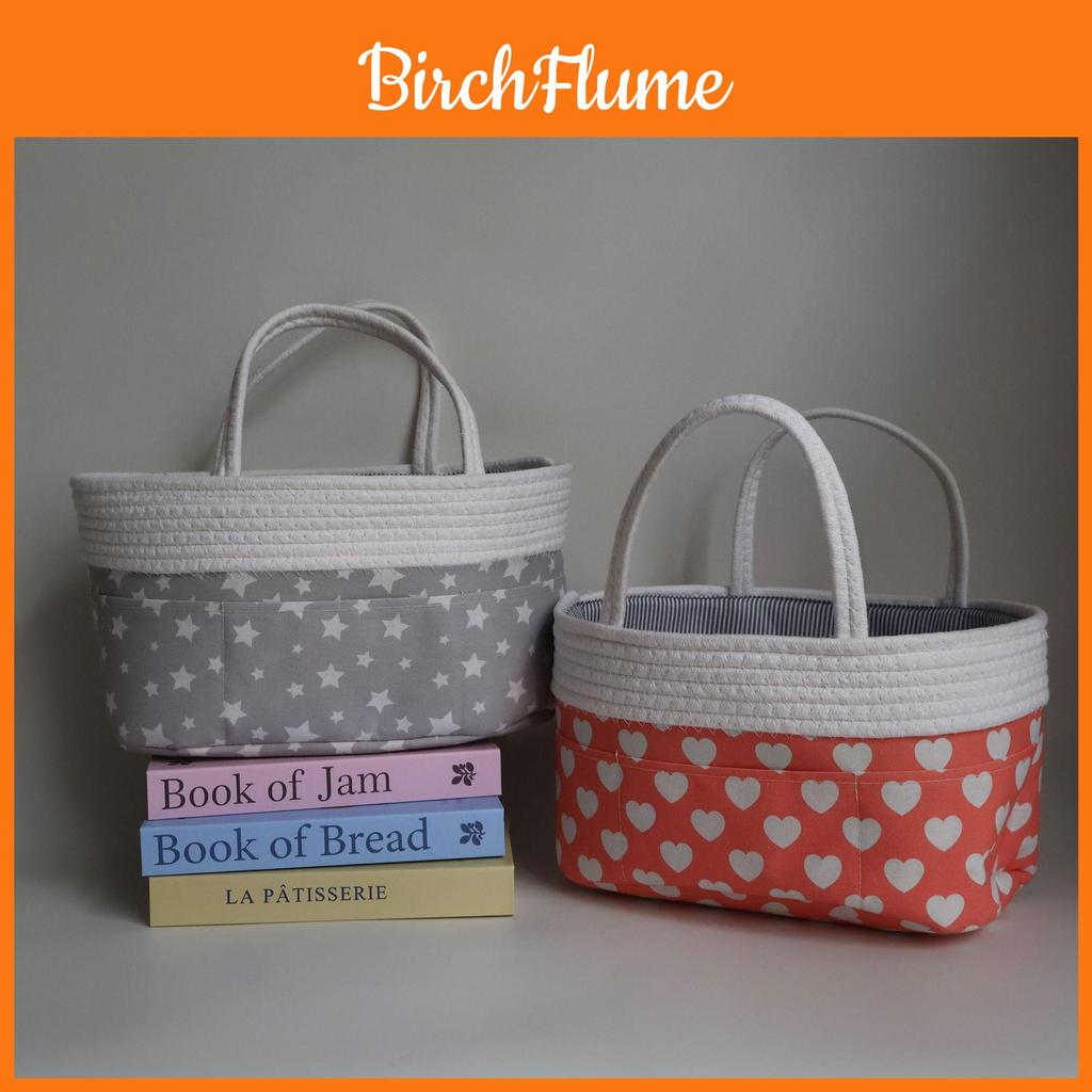 Modern Baby Diaper Basket With Dividers For Toy And Clothing Storage