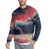 Men's Casual Fashion Printed Round Neck Pullover Sweatshirt