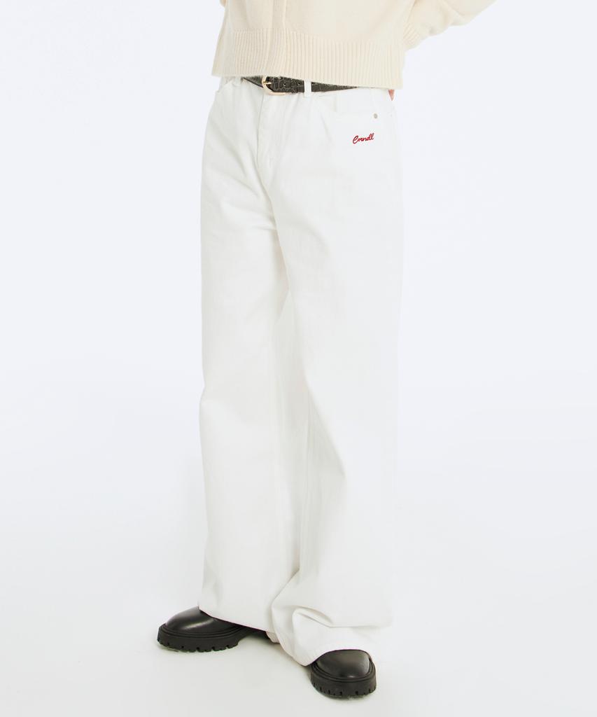 CNVS Cornell Women'S Basic Wide Cotton Pants_White
