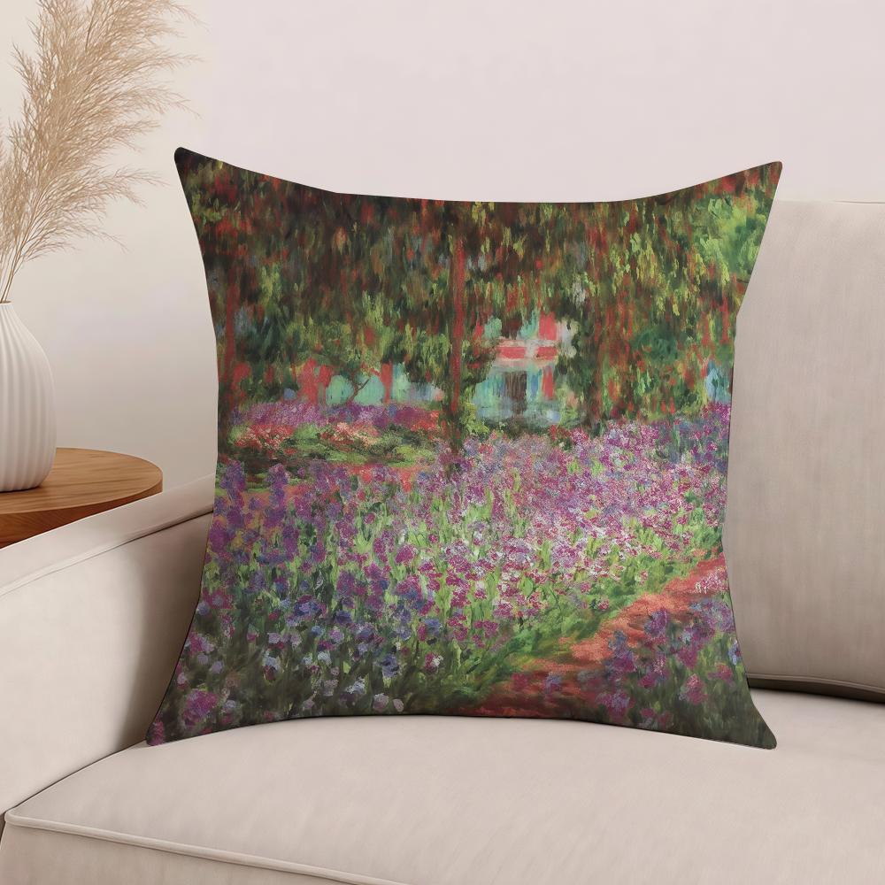 Art Claude Monet Pillow Case Office Cushions Suitable For Sofa Car Bedroom Decorative Cushion Cover