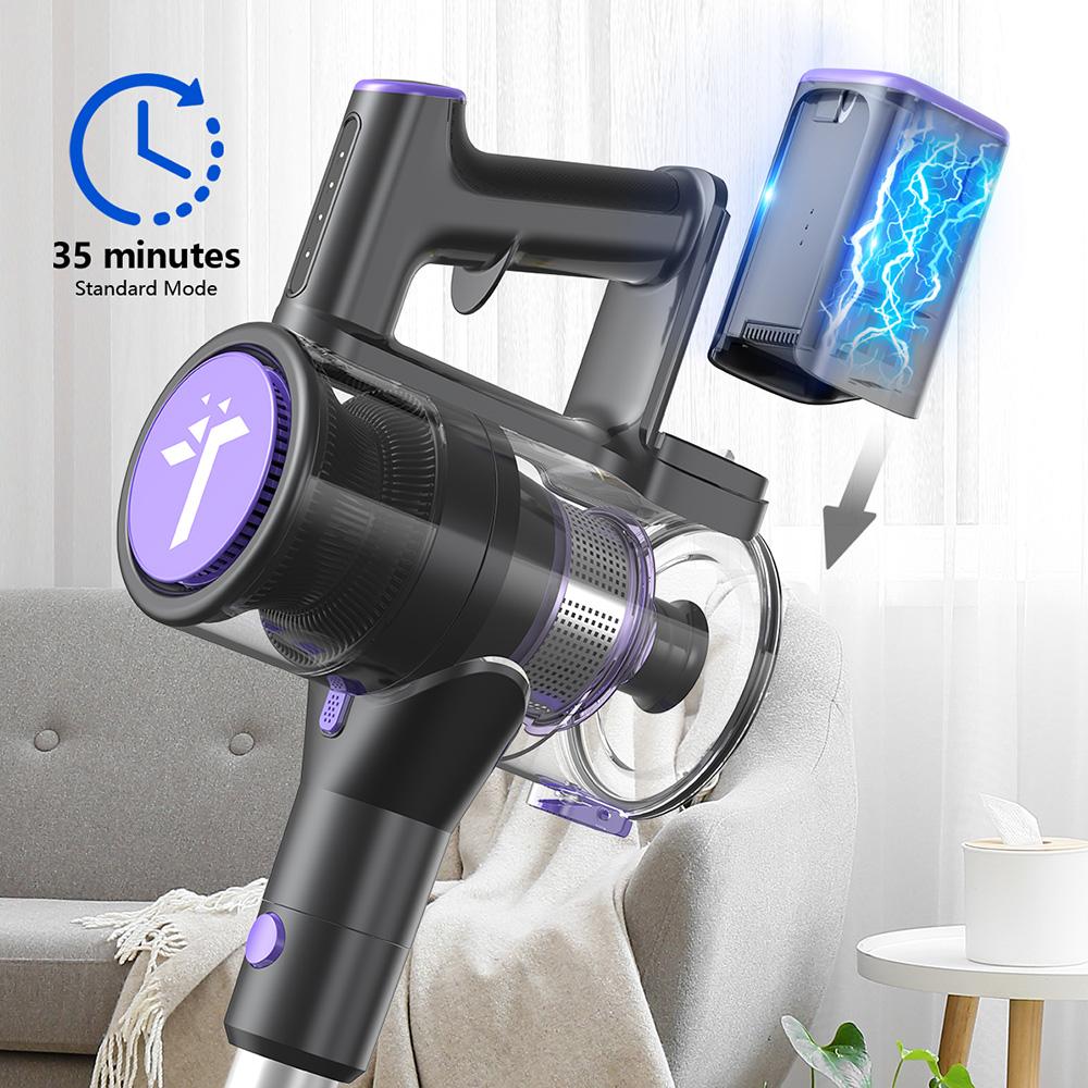 Teendow P11 Pro Akku-Staubsauger 30kPa Starke Saugkraft, 35 Min. Laufzeit, 2200mAh Akku, 450ML Staubbehälter, Für Tierhaare Und Haushaltsreinigung